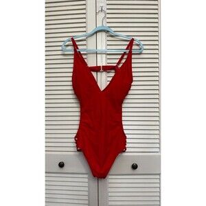 Shade and Shore Red One Piece, Cut Out Back, NWT Size L